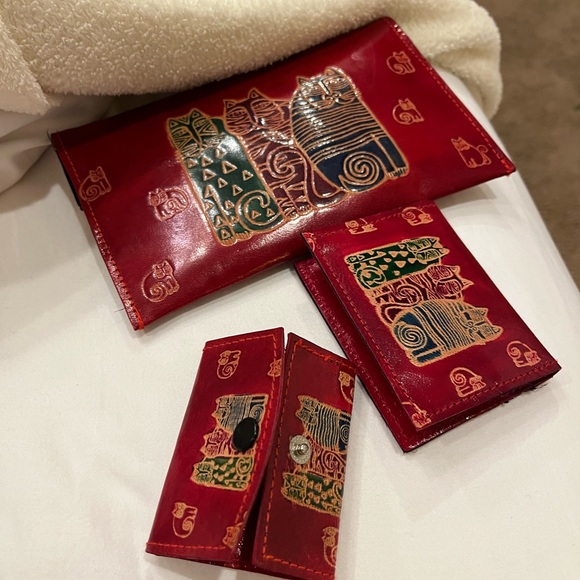 Set of small purse with credit card holder and key chain holder . Argentina made - Picture 2 of 8